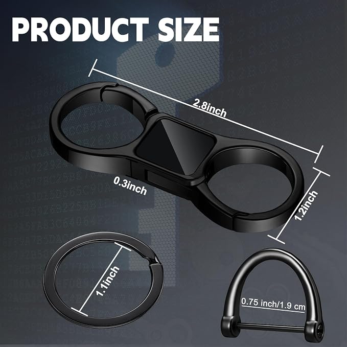 Yaocom 2 Pcs Keychain Quick Release Spring with 8 Stainless Key Rings and 4 D Rings Detachable Car Key Chain Spring Clip