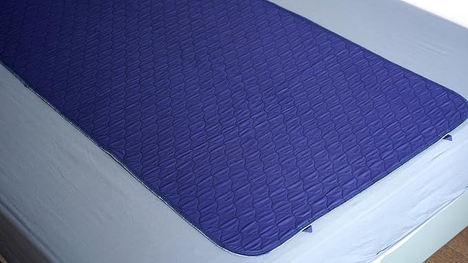 Upgraded Pack of 2 Careboree Washable and Waterproof Bed Pads for Incontinence 34X60 inches Underpads Reusable Anti-Slip Extra Absorbent Draw Sheet for Mattress Navy Blue