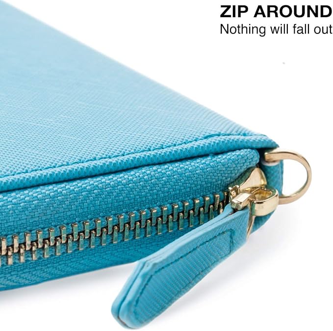 Travel Document Organizer - RFID Passport Wallet Case Family Holder Id Wristlet