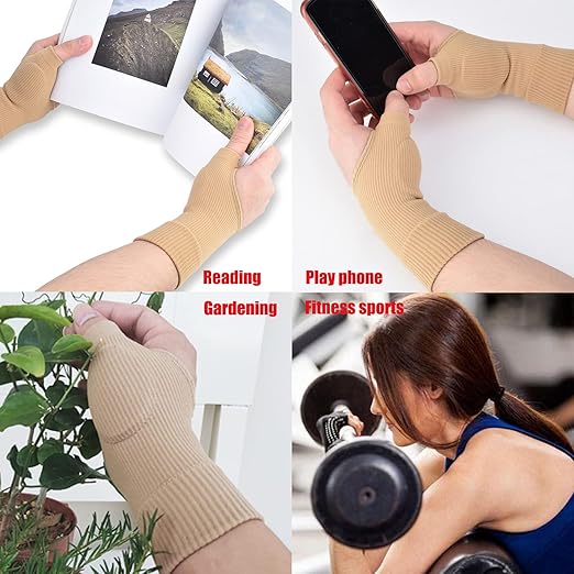 Thumb Wrist Support Braces,Breathable Thumb Compression Sleeves with Soft Gel Pads for Arthritis, Tendonitis, Comfortable Finger Splint for Relieve Hand Thumb Wrist Carpal Tunnel Joint Pain(1 Pair)