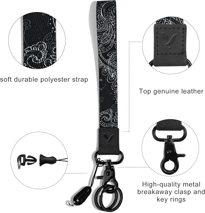 Yiflin Cute Wrist Lanyard for Keys, Keychain, Wallet, Id Holder, Cell Phone, Wristlet Lanyard Key Chain Holder for Women