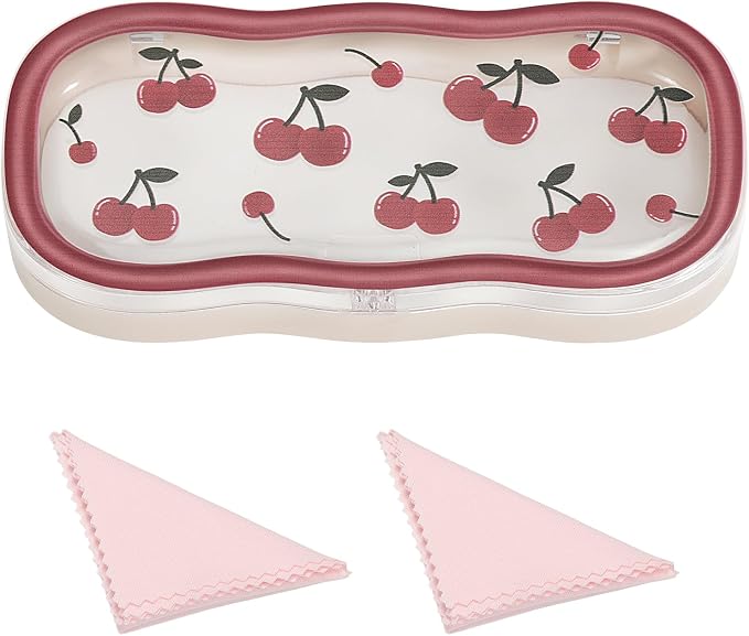 MoKo Glasses Case Hard Shell, Cute Eyeglass Case for Reading Glasses, Clear Eyeglasses Case for Women Girls