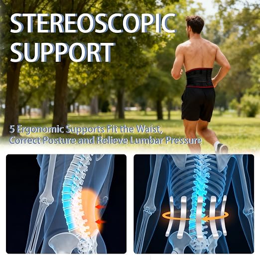 Back Support for Low Back Pain, Waist Support Back Support belt, for Scoliosis and Lumbar Disc Herniation, Thin Mesh Fits the Waist and is Suitable For Men and Women (Gray, Small)