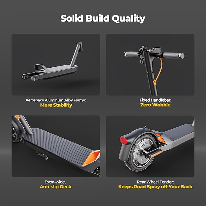 Electric Scooter for Adults with Suspension, 10in Pneumatic Tires, 19 Miles, 10.2AH 220.3Wh, 350W Motor, 15MPH Max Speed, Turn Lights, Foldable Adult Electric Scooter