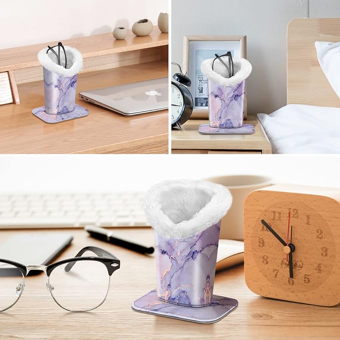 FINTIE Plush Lined Eyeglasses Holder, Glasses Stand Case, Anti-scratch Glasses Storage Organizer for Desk, Nightstand, Office