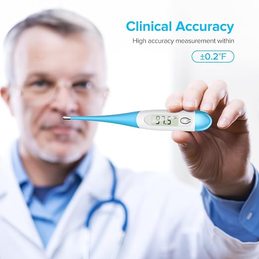 Thermometer for Adults and Kids with 8 Seconds Fast Accurate Reading, Accurate & Safe-Baby Thermometer for Oral, Rectal or Under Arm Use, Large LCD Display with Fever Alarm