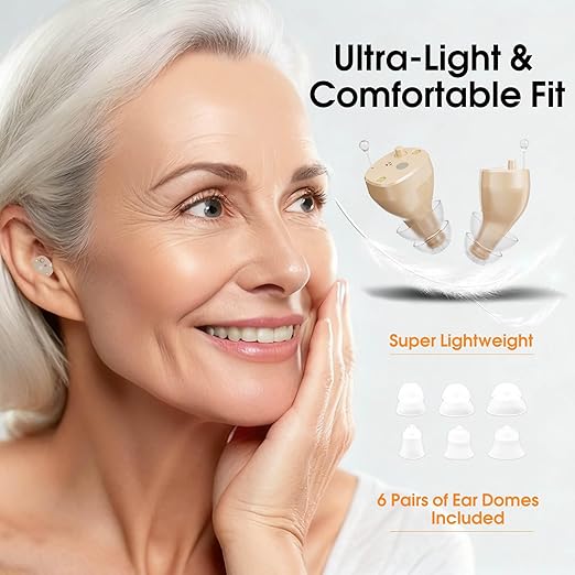 Hearing Aids for Seniors,Hearing Amplifiers Noise Cancelling,Invisible,Rechargeable,Lightweight,All Day Comfort,for Daily,Outdoor.