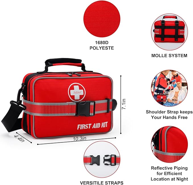 430 Piece Emergency First Aid Kit, Large | Comprehensive Premium, Medical Kits for Home, Car, Camping, Travel, Hiking, Truck, Sports & Outdoor Emergencies
