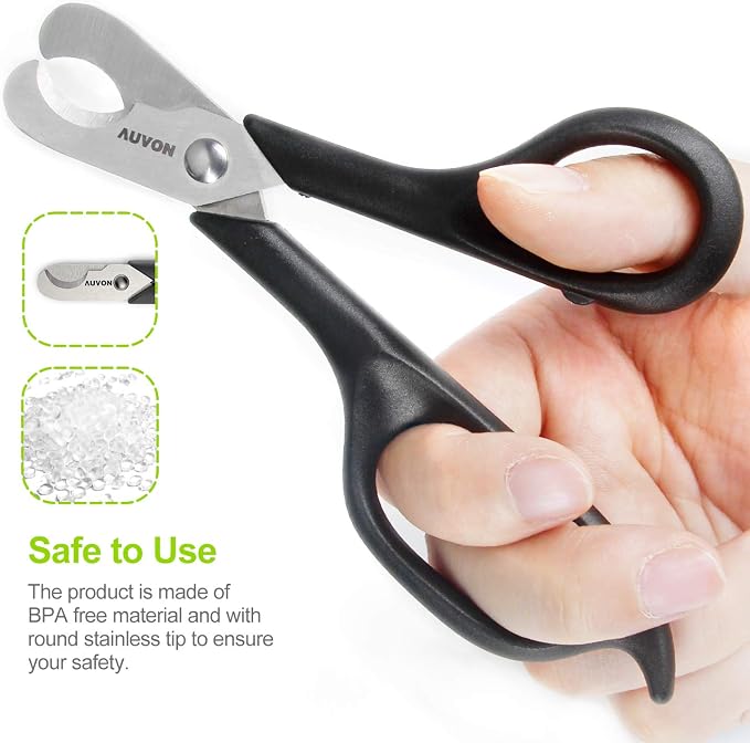 AUVON Scissors-Shaped Pill Cutter, Sharp Blade Pill Splitter for Easily Dividing Most 5-15mm Vitamins, Tablets and Medications in Half