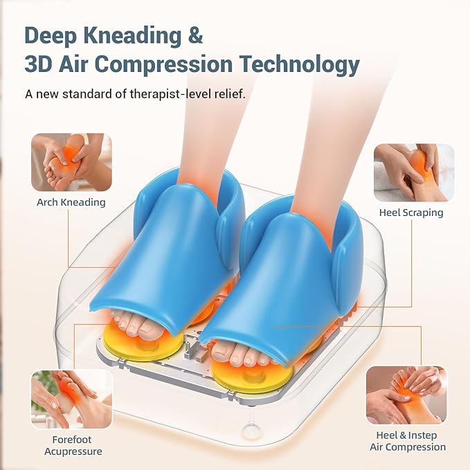 MOUNTRAX Shiatsu Foot Massager with Heat, Deep Kneading Foot Massager for Plantar Fasciitis, Neuropathy, Improve Circulation and Pain Relief – DIY Customizable Design Foot Massage with Drawing Pen