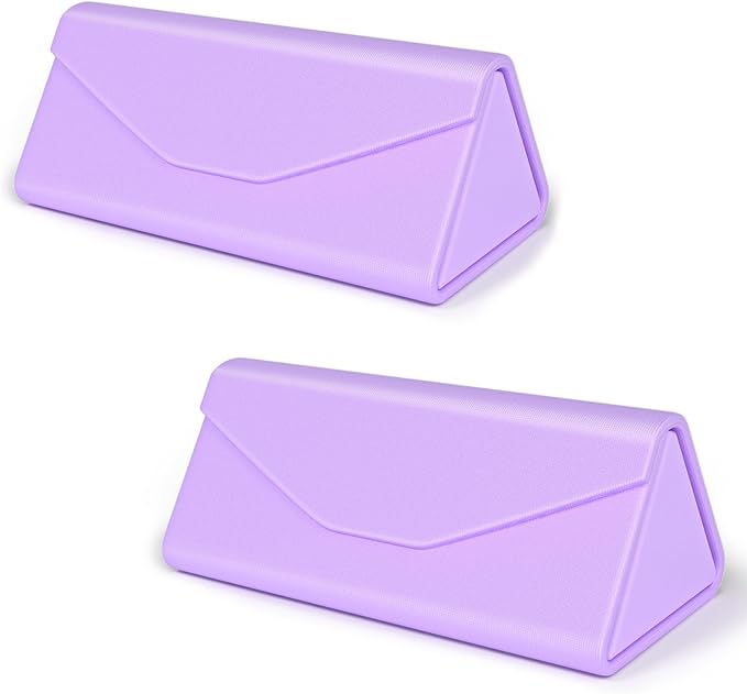 Sunglasses Case, Foldable Glasses Case, Magnetic PU Leather Hard Shell Folding Eyeglass Holder Box, Collapsible Unisex