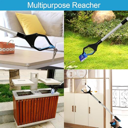 Grabber Reacher Tool, 32" Foldable Picker Upper Grabber, Reaching Tool for Trash Claw Pick Up Stick, Litter Picker, Arm Extension (BLUE1)