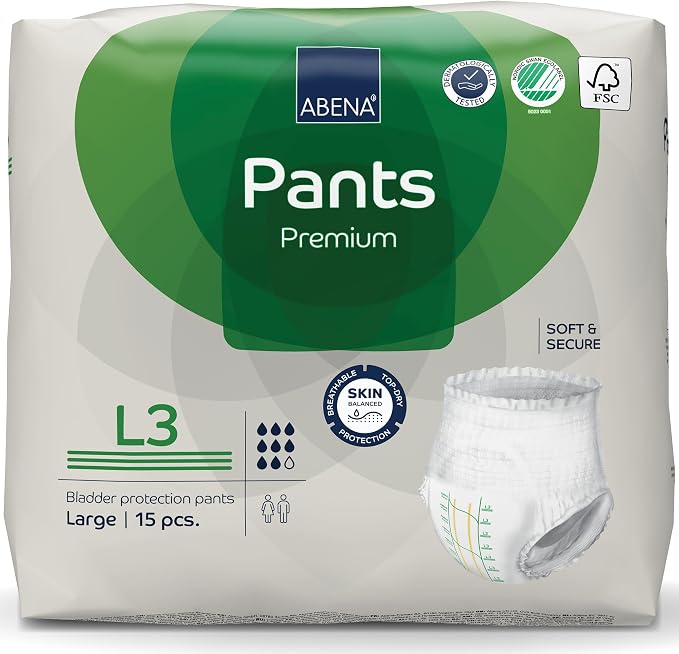 Abena Pants, Premium Protective Underwear, Level 3, (Medium To Extra Large), Large, 15 Count (Pack of 1)