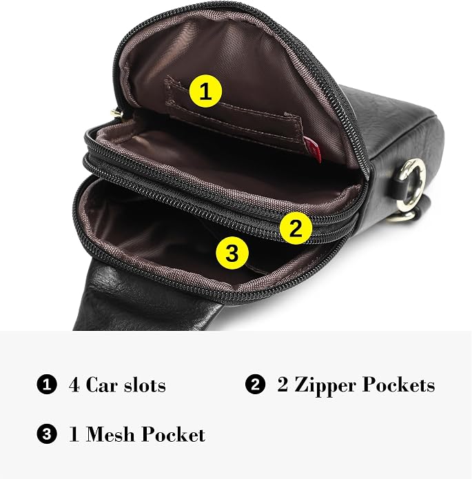 Lightweight Small Crossbody Sling Bag for Women | Mini Travel Purse,Multi-pocket with Card Slots,Durable Vegan Leather,Everyday Carry