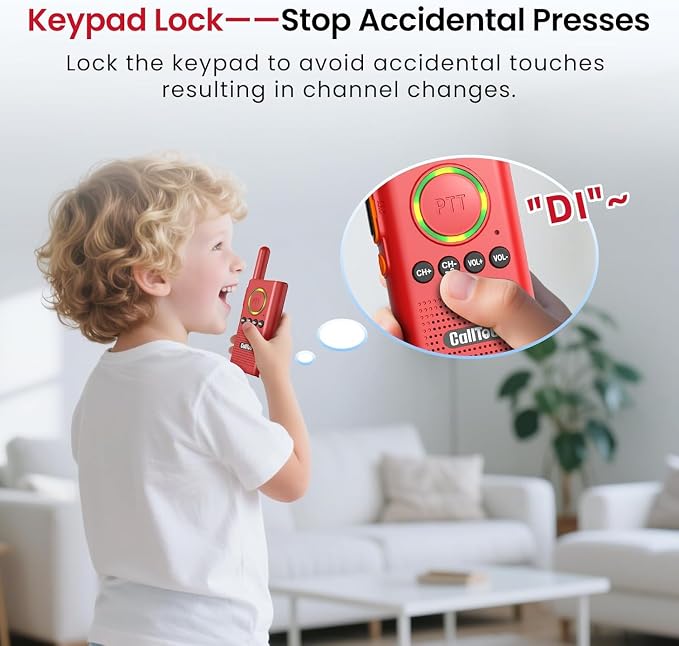CallToU Caregiver Pager Wireless Alert Button Home Intercom System Long Range Red 2 Way Radio for Elderly/Patient/Pregnant/Home/Office