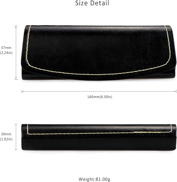 LifeArt Eyeglass Case Hard Shell, Portable Sunglass Case, Fashionable PU Leather Eyeglass Case, Lightweight