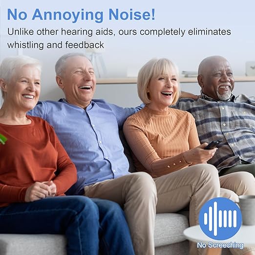 Hearing Aids for Seniors, Invisible Hearing Amplifiers with Noise Cancelling, Rechargeable Hearing Aids for Severe Hearing Loss Adults, Comfort In-ear Hearing Devices (white skin)