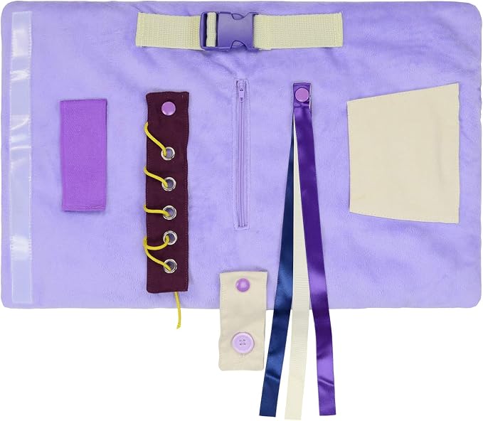 Modaliv 2-in-1 Sensory Fidget Blanket & Calming Muff, Lilac | Alzheimer's & Dementia Activity Mat for Adults, Anxiety Relief, Therapeutic Tactile Sensory Engagement
