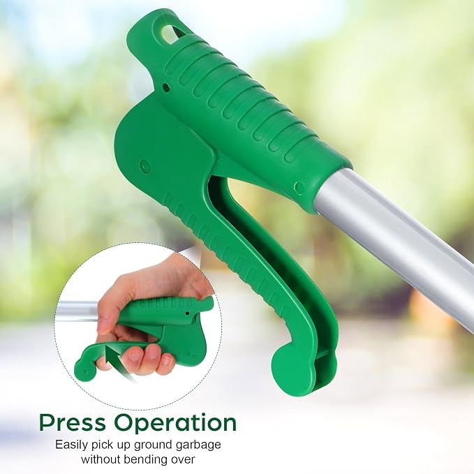 Heavy Duty Aluminum Grabber Reacher Tool 15.74In Long Arm Claw for Trash Pickup Mobility Aid Indoor Outdoor Use