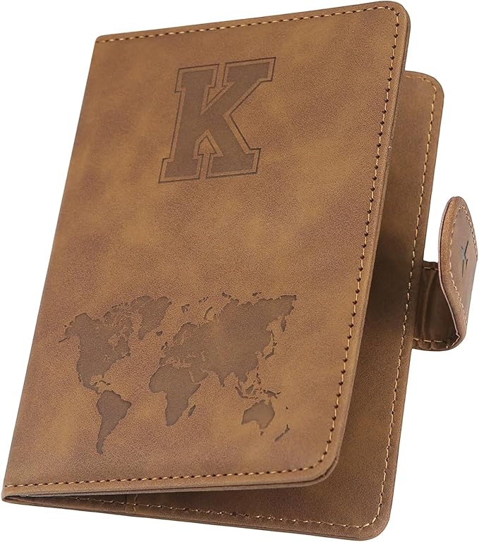 ILIYAH-Passport Cover-Passport Holder Travel Wallet-RFID Blocking Passport Case Travel Accessories Card Holder Wallet Unisex Travel Gifts (Brown K)