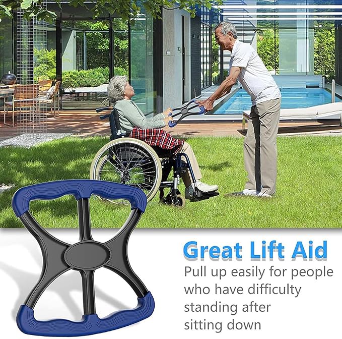 Liberty Lift Standing Aid for Elderly, Lift Assists Standing Aid-Handicap Bar with No-Slip Grip Handles, Portable Lift Aid for Handicapped, Seniors, Obese and Disabled(Blue)