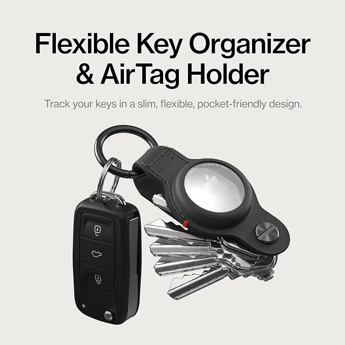 KeySmart Air - Premium Keychain Key Holder Compatible with Apple AirTag, 5 Key Organizer Keychain, Air Tags Not Included