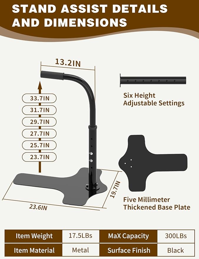 yeezoo Couch Stand Assist for Elderly,Adjustable Height Lift Stand Assist with Non-Slip Handle,Stand Assist for Couch,Sofa or Chair(300LBs Capacity)