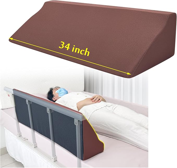 AOSSA Bed Rail Foam Wedge for Elderly Adults Safety Bed Rails Padding Railing Protector Seniors Assist Side Rails Bed Guard Hospital Medical Bumper Foam Cushion Covers Pads for Disabled 7 X 11 X 34''