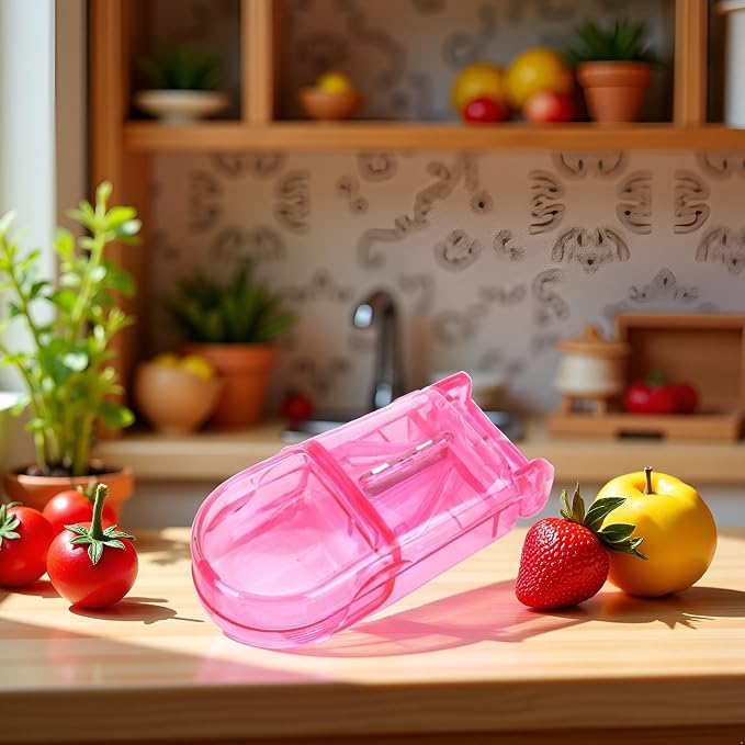 1 Pc Pink Clear Pill Cutter,Pill Cutter and Splitter with Dispenser,Splitter with Dispenser, Cuts Pills, Vitamins, Tablets, Cutting Small Pills or Large Medicine Organizer Pill Dispensers