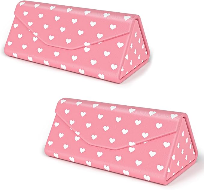 Sunglasses Case, Foldable Glasses Case, Magnetic PU Leather Hard Shell Folding Eyeglass Holder Box, Collapsible Unisex