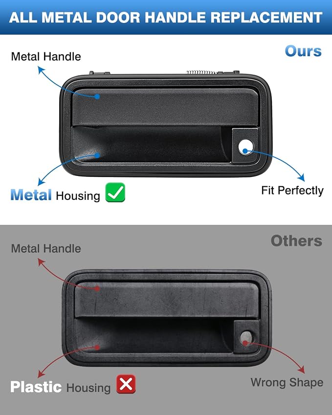 TOP-MAX All Metal Exterior Door Handle Front Replacement for 1995-2000 Chevrolet Chevy Tahoe Suburban C1500 C2500 C3500 K1500 K2500 K3500 GMC Yukon Replaces OE 15742229 15742230