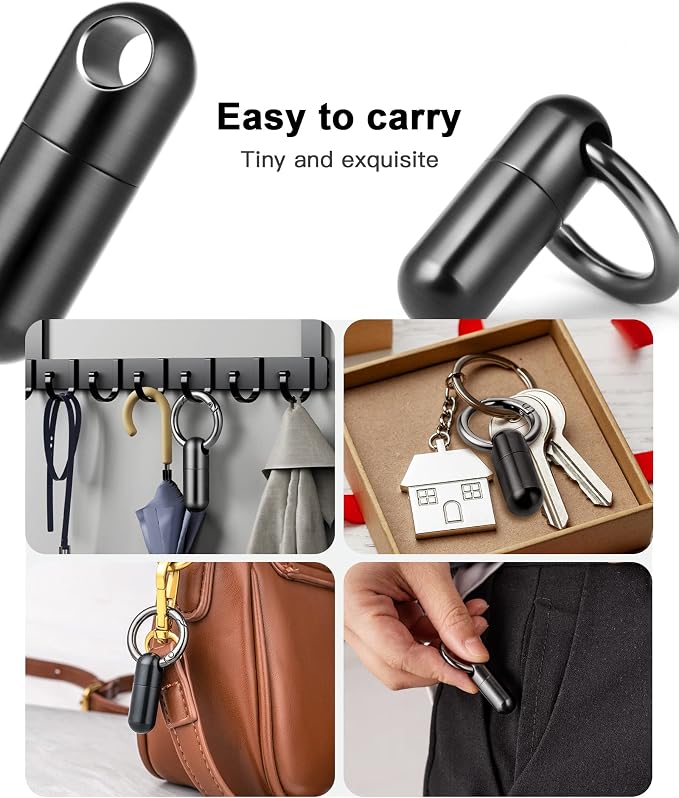TISUR Small Titanium Keychain Pill Holder, Pocket Pill Case for Travel | Waterproof Pill Fob,Portable Pill Box Container,Purse Pill Organizer Tube