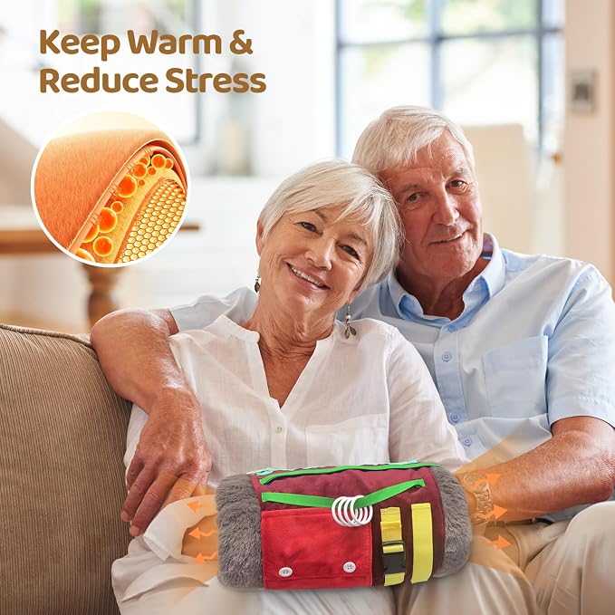 Fidget Muff Blanket for Elderly with Dementia and Alzheimer's Patients Activities and Gift for Senior with Alzheimer’s or Dementia Warm Hands Relieve Stress