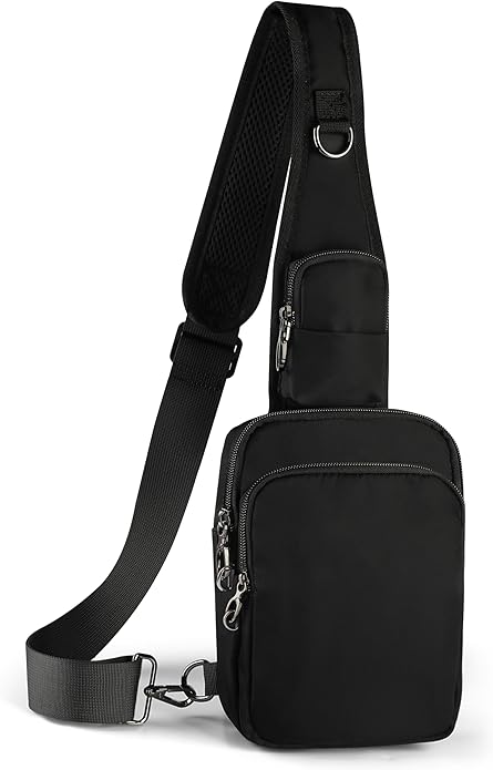 Sling Bag, Crossbody Bag with Zipper Lock, RFID Blocking & Water Resistant for Men and Women
