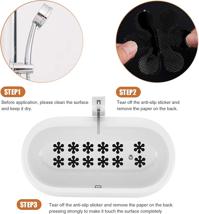 Bathtub Stickers Non-Slip, Safety Shower Treads Adhesive Appliques with Premium Scraper