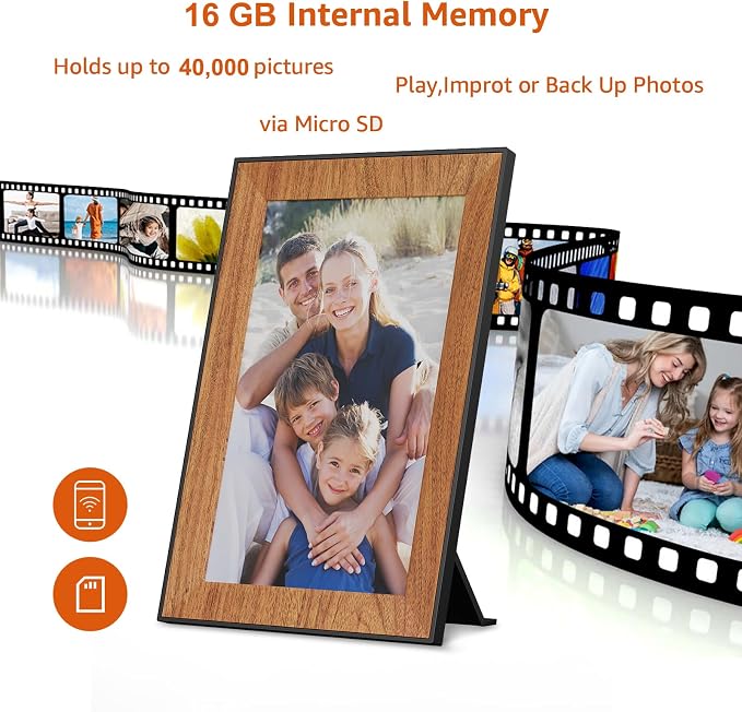 Digital Picture Frame, 10.1 Inch WiFi frameo Digital Photo Frame | Touch Screen,Easy to use Digital Frame,Auto Rotating Pohto/Video by Electronic Picture Frame,Best Gift for mon women marher