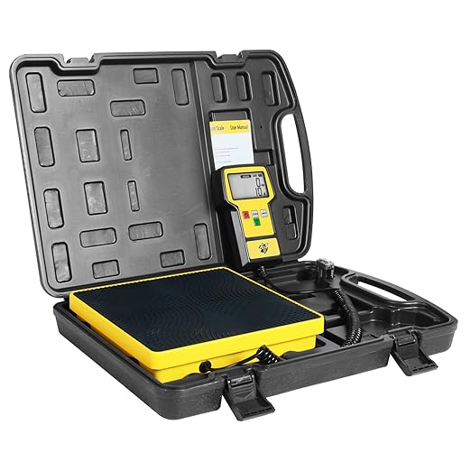 Refrigerant Scale 110 LBS HVAC Freon Scale Ultra-Large LCD Screen High Precision Electronic Refrigerant Charging Weight Scale with Portable Case for Recovery Tanks