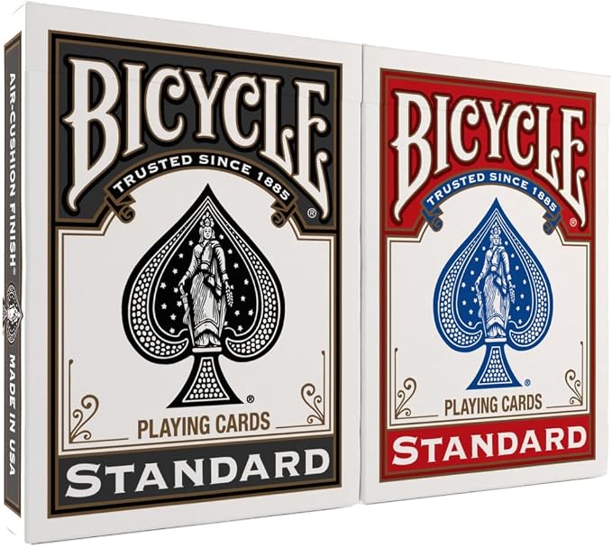 Bicycle 48pk Red & Black Rider Back Playing Cards, Standard Index, Decks of Cards, Premium Poker Cards for Blackjack, Casino Games & Family Game Night, 2 Count (Pack of 1)