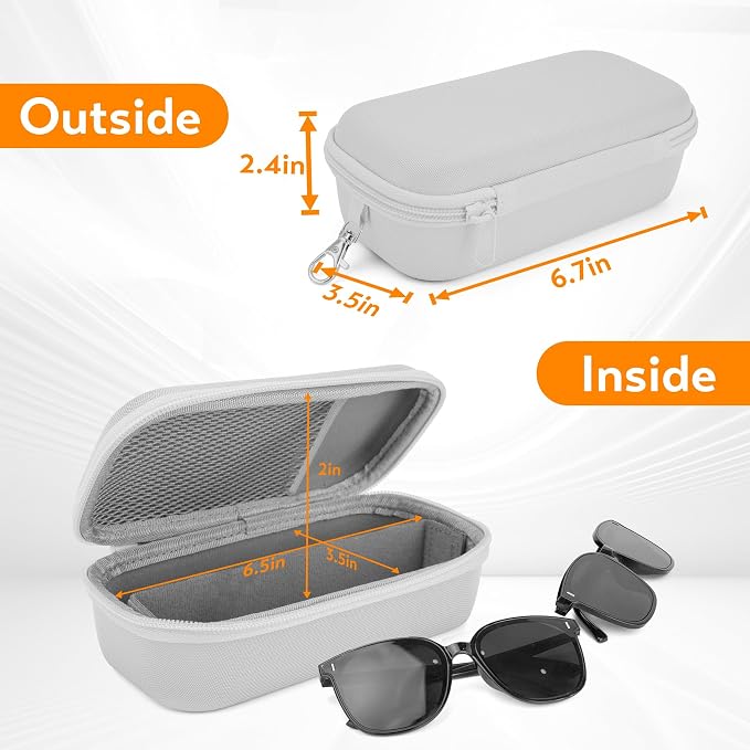 Double Eyeglasses Case, Hard Shell Dual Glasses Case Travel Sunglasses Organizer for Men Women
