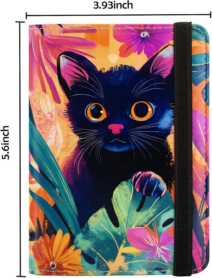 Pink Passport Holder,Cute Passport Cover,Travel Wallet with Credit Card Slots Rfid Blocking passport Wallet Waterproof Documents Organizer Women Men (Cute Cat)