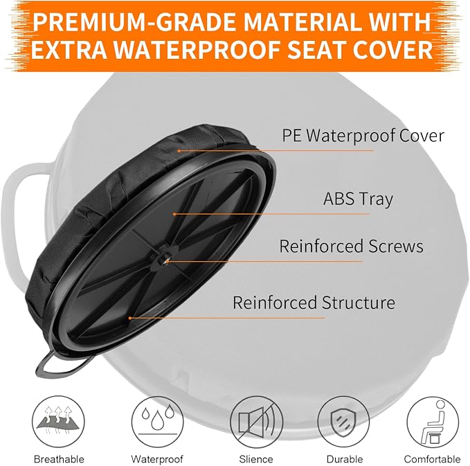 Thickened 5 Gallon Bucket Seat Lid 360 Degree Swivel Bucket Lid with Padded Top 3.74 Inch Thick Spin Ice Fishing Seat Cushion for Hunting Fishing Gardening Camping (Camouflage)