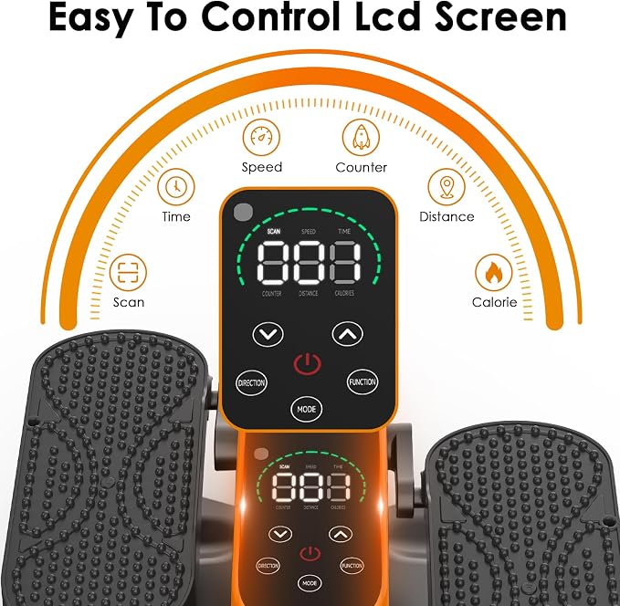 Under Desk Elliptical Machine for Senior Mini Elliptical Leg Exerciser with Remote Quiet Portable Electric Seated Foot Pedal Exerciser for Home Office