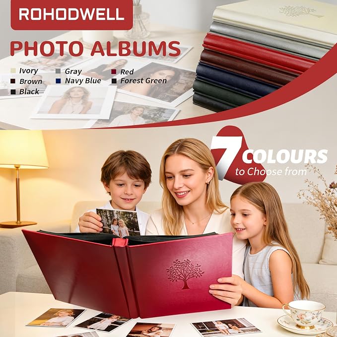 Photo Album 4x6 600 Slip-in Pockets, PU Leather Large Capacity Photo Book | Holds Horizontal & Vertical Photos Acid-Free for Mom Grandma Baby Shower Wedding Anniversary Christmas
