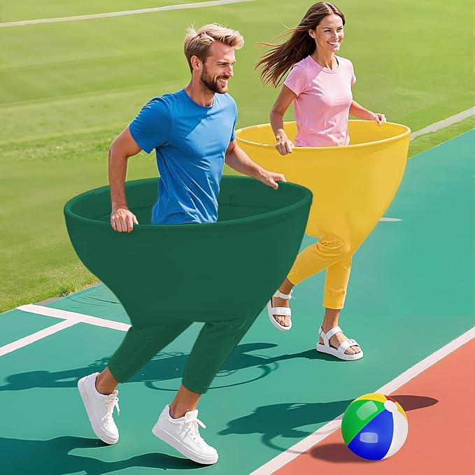 ROMANKAS Granny Pants Outdoor Game Green Granny Pant Yard Game with 8 Bouncy Balls and 1 Air Pump (Random Colors) 2 Pack Grandma Pant Games Gold Adult Granny Pants Games for Backyard Party