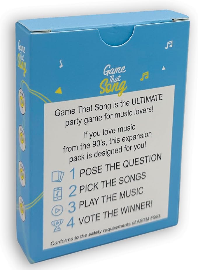 Game That Song 90's Mix Expansion - 50 New Cards - Music Card Game for Family, Adults, and Teens. Hilarious, Addictive, and Competitive Fun for Game Nights!