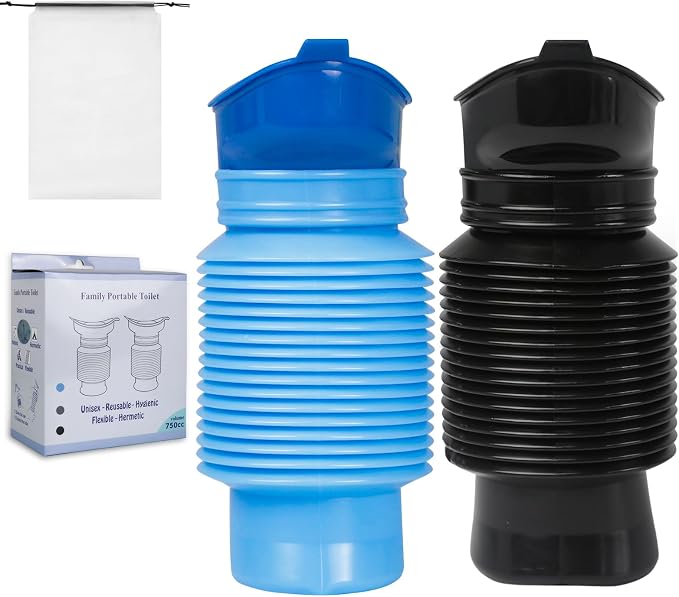 Pee Bottles for Men,Portable Urinal for Men,Collapsible Urine Bottle 750ML | Car Urinals for Men and Women,Emergency Urinal Bottle Shrinkable Pocket Toilet for Travel,Camping,Traffic Jam,Road Trips