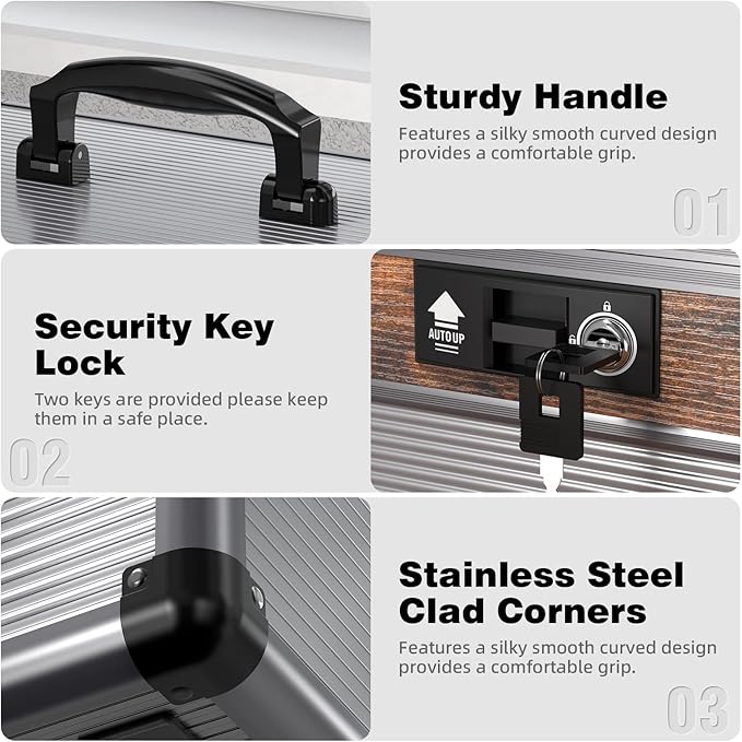 Glosen Medicine Lock Box,locking medicine box, Security Lock Boxes【Extra Large16*10 * 7.5 Inch】 lock box, First Aid Key Safe Box,Lock Box for Medication