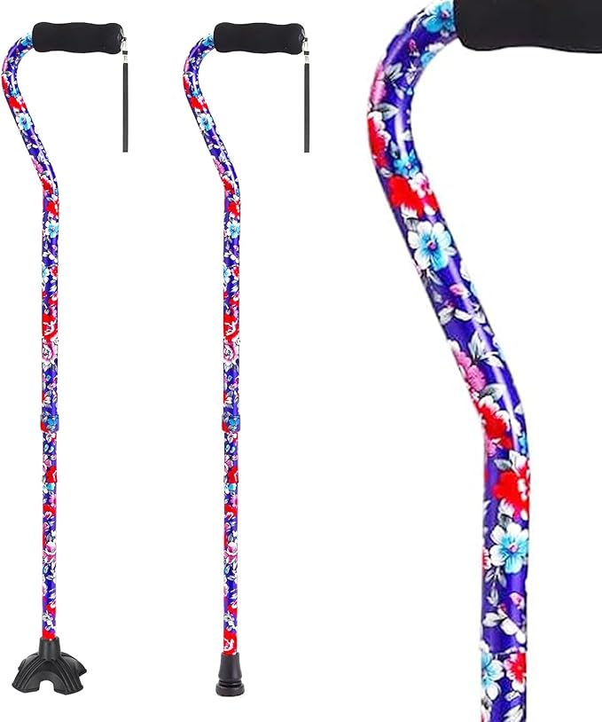 Elegant Walking Cane for Women, Foldable & Adjustable Cane for Seniors with Self-Standing Tip | Lightweight Mobility Aid for Stability & Balance Support