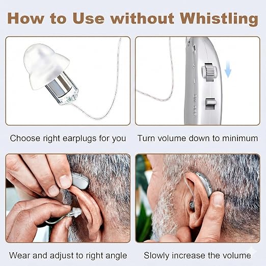 Hearing Aids for Seniors & Adults，Advanced Multi Channel Digital BTE Hearing Assist，AI Powered Speech Enhancement and Tinnitus Masking, Rechargeable 25 Hour Battery Life Adjustable Volume Control