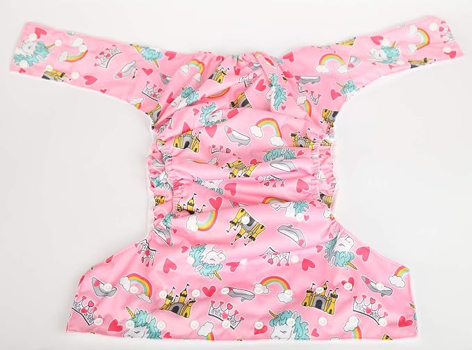 Teen Adult Cloth Diaper Nappy Reusable Washable for Disability Incontinence (Pink Heart)